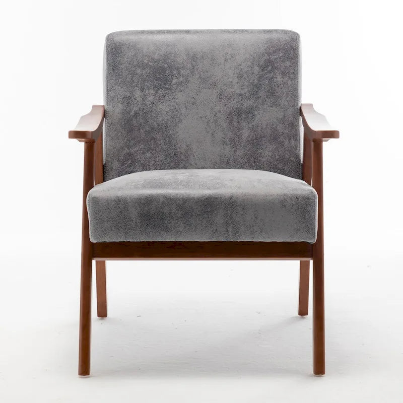 Extra-Thick Backrest Accent Chair with Solid Wood Frame