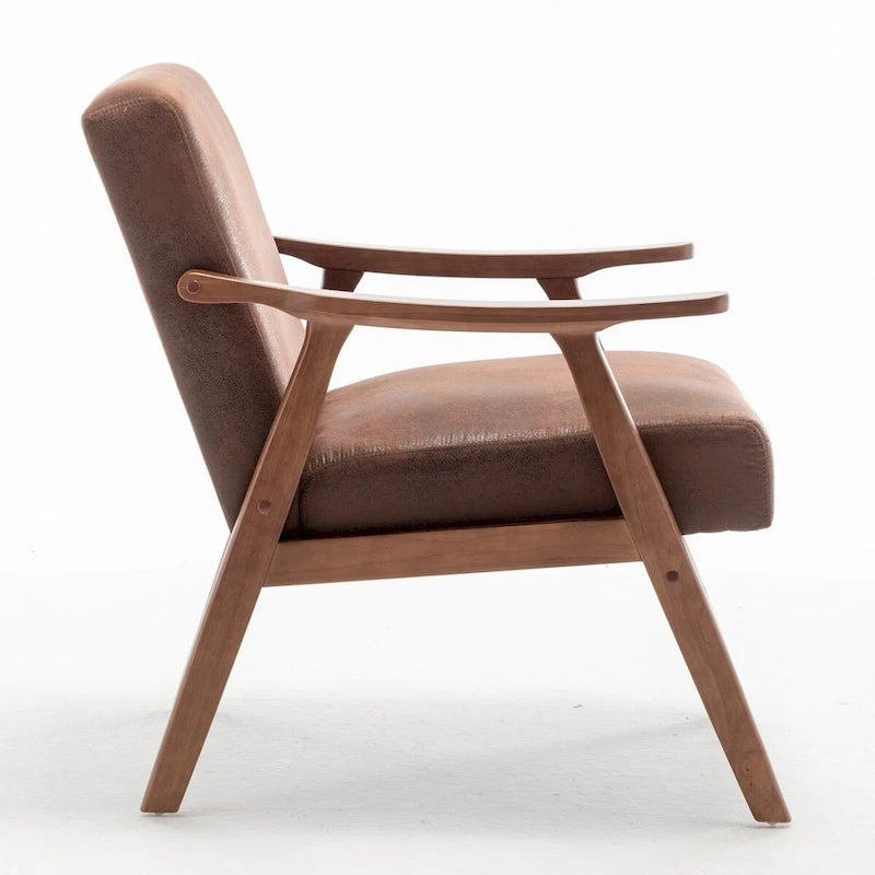 Extra-Thick Backrest Accent Chair with Solid Wood Frame