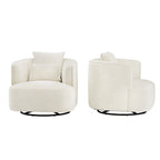 LUE BONA 2 Set Swivel Accent Armchair Fabric Blend, Modern Barrel Living Room Sofa Chair - 32.7 W x 32.7 D x 26.8 H