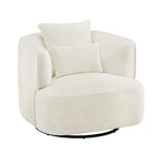 LUE BONA 2 Set Swivel Accent Armchair Fabric Blend, Modern Barrel Living Room Sofa Chair - 32.7 W x 32.7 D x 26.8 H