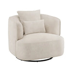 LUE BONA 2 Set Swivel Accent Armchair Fabric Blend, Modern Barrel Living Room Sofa Chair - 32.7 W x 32.7 D x 26.8 H