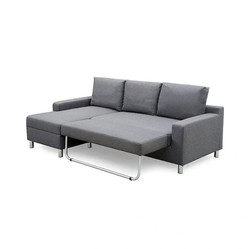 US Pride Furniture Hampton Left-side Facing Linen Sectional Sofa Bed