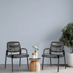 Reception Chairs, Leather Office Desk Guest Side Chair for Home Conference Lobby Area Meeting Church Medical Clinic Elderly