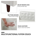 Sofa Bed, Futon Couch Bed, Faux Leather Love Seats Sofa, Loveseat Sleeper Bed For Living Room, Guest