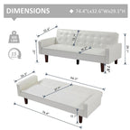 Sofa Bed, Futon Couch Bed, Faux Leather Love Seats Sofa, Loveseat Sleeper Bed For Living Room, Guest