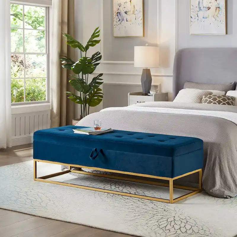 58.6 Bed Bench Metal Base with Storage
