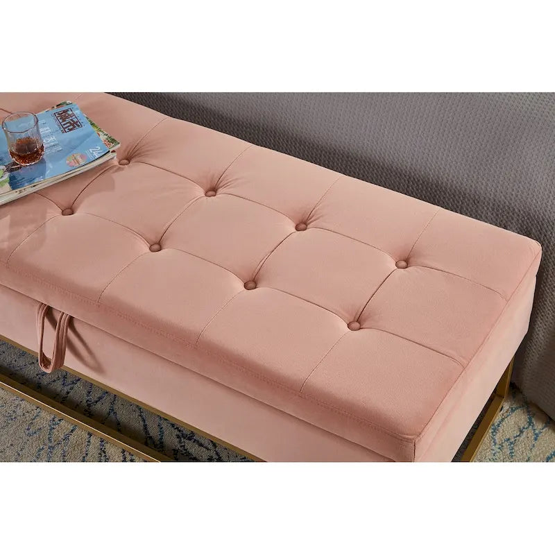 58.6 Bed Bench Metal Base with Storage