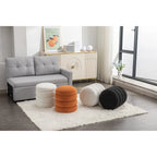 Soft Velvet Round Ottoman Footrest Stool