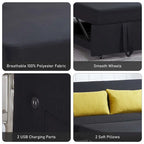 Aukfa Sofa Bed Pull Out Couch Convertible Loveseat Sleeper Sofa Couch