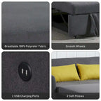 Aukfa Sofa Bed Pull Out Couch Convertible Loveseat Sleeper Sofa Couch