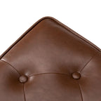 Glitzhome 22W Mid-century PU Leather Tufted Ottoman Foot Stool