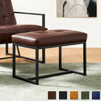 Glitzhome 24W Modern PU Leather Button-tufted Ottoman Foot Stool