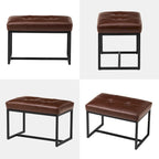 Glitzhome 24W Modern PU Leather Button-tufted Ottoman Foot Stool