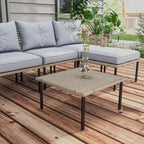 Outsunny 5 Piece Patio Furniture Set, Outdoor Conversation Set with L-Shaped Sofa, Cushions, for Backyard, Lawn and Pool