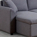 U-Shape Pull-out Sleeper Sectional Sofa with Double Storage Spaces