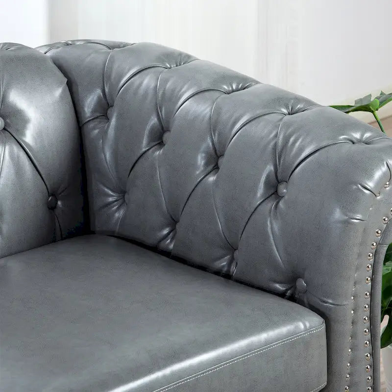 84.65 Rolled Arm Chesterfield 3 Seater Sofa