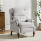 Terri Traditional Roll Arm Manual Recliner with Solid Wood Legs by HULALA HOME