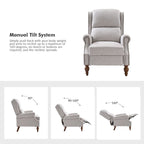 Terri Traditional Roll Arm Manual Recliner with Solid Wood Legs by HULALA HOME
