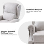 Terri Traditional Roll Arm Manual Recliner with Solid Wood Legs by HULALA HOME