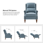 Terri Traditional Roll Arm Manual Recliner with Solid Wood Legs by HULALA HOME