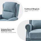 Terri Traditional Roll Arm Manual Recliner with Solid Wood Legs by HULALA HOME