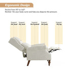 Terri Traditional Roll Arm Manual Recliner with Solid Wood Legs by HULALA HOME