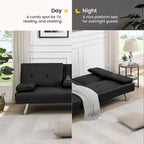 Modern Convertible Adjustable Sofa Bed - Faux Leather Recliner Double Sofa