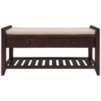 Shoe Rack with Cushioned Seat and Drawers, Multipurpose Entryway Storage Bench