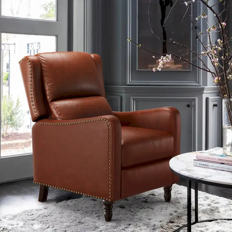 COZYMAN Leather Pushback Recliner Comfortable Living Room Chair