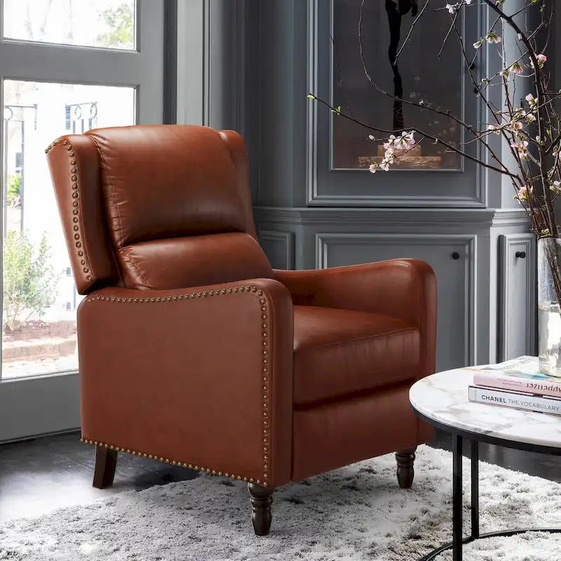 COZYMAN Leather Pushback Recliner Comfortable Living Room Chair