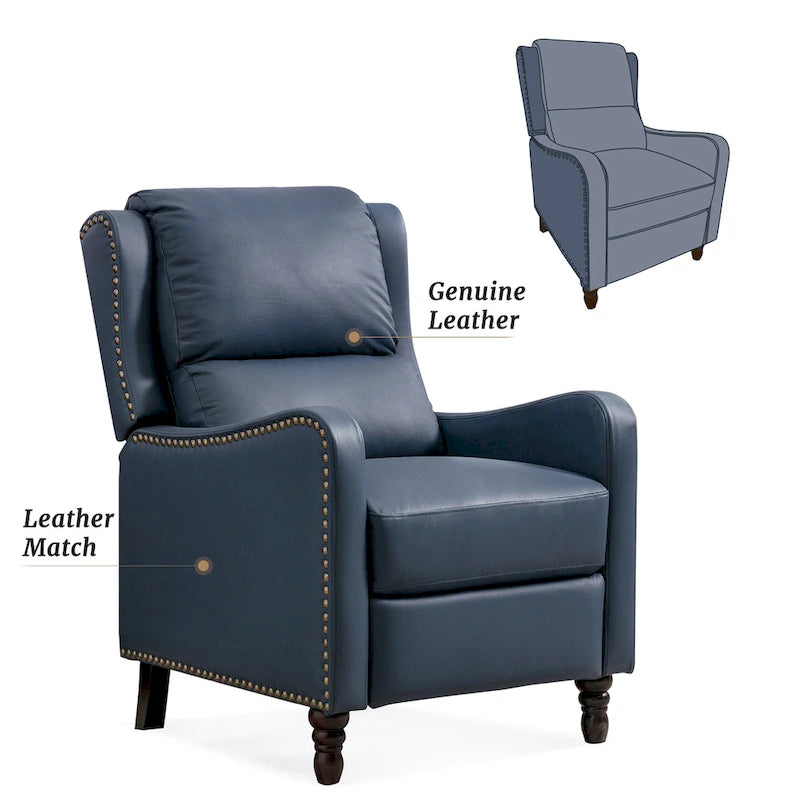 COZYMAN Leather Pushback Recliner Comfortable Living Room Chair