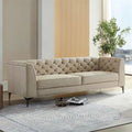 Modern Faux Leather Sofa with Metal Feet