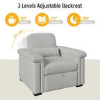 Living Room Lounger Chair 3 in 1 Convertible Sleeper Chair with Pillow