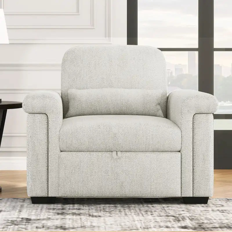 Living Room Lounger Chair 3 in 1 Convertible Sleeper Chair with Pillow