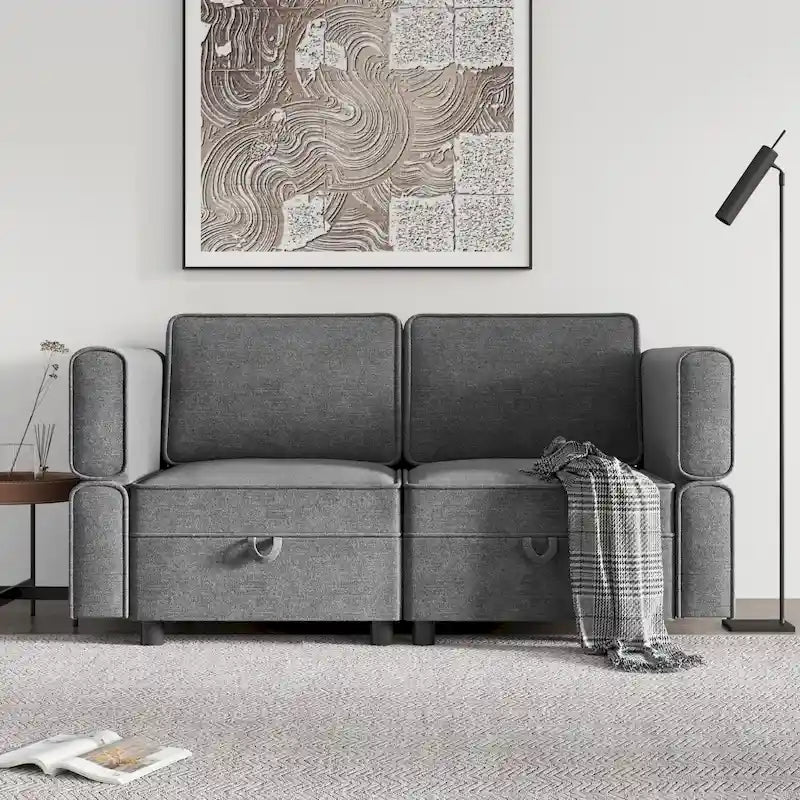 Loveseat Sofa with Storage Seat