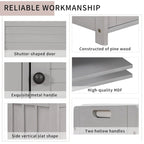 Storage Bench with 3 Shutter-shaped Doors, Removable Cushion and Hidden Storage Space - 43.5L x 16W x 18H