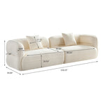 Sectional Sofa 4-seater Sofa Couch Durable Fabric with Solid Wood Frame