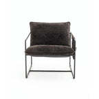 Upholstered Hanging Armchairs with Arm Pockets, Metal Frame,Set of 2
