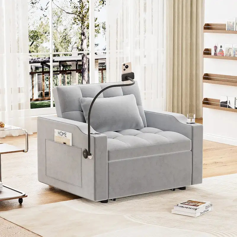 Ouyessir 3 in 1 Multi-Functional Convertible Single Sleeper Sofa Bed for Small Living Spaces