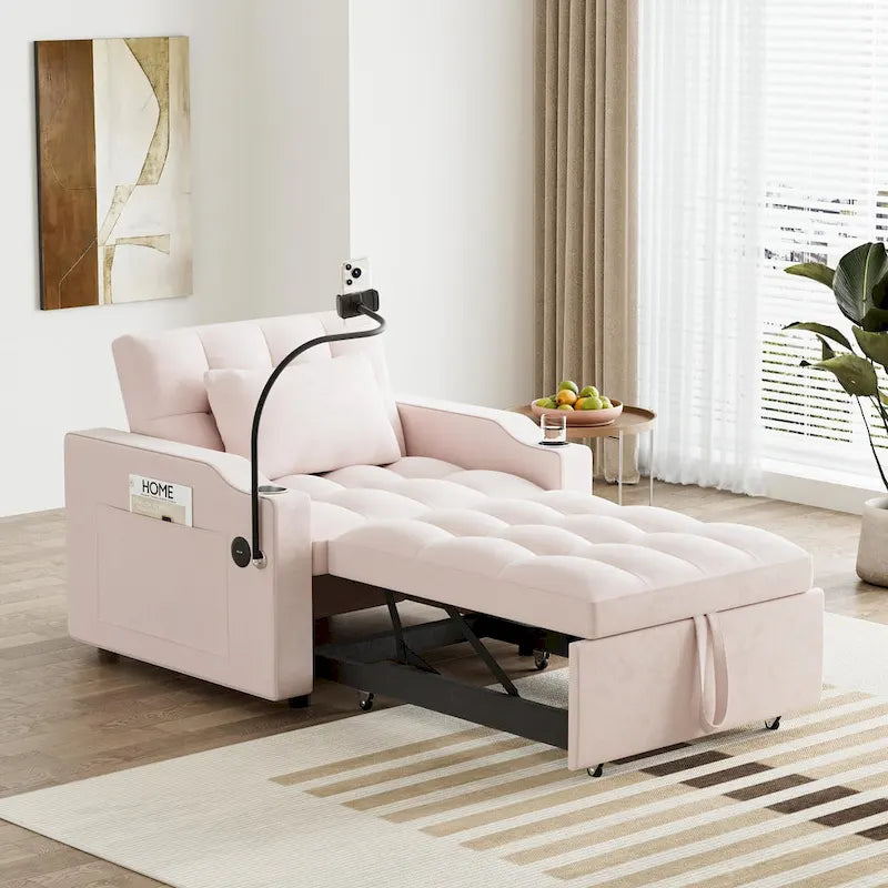 Ouyessir 3 in 1 Multi-Functional Convertible Single Sleeper Sofa Bed for Small Living Spaces