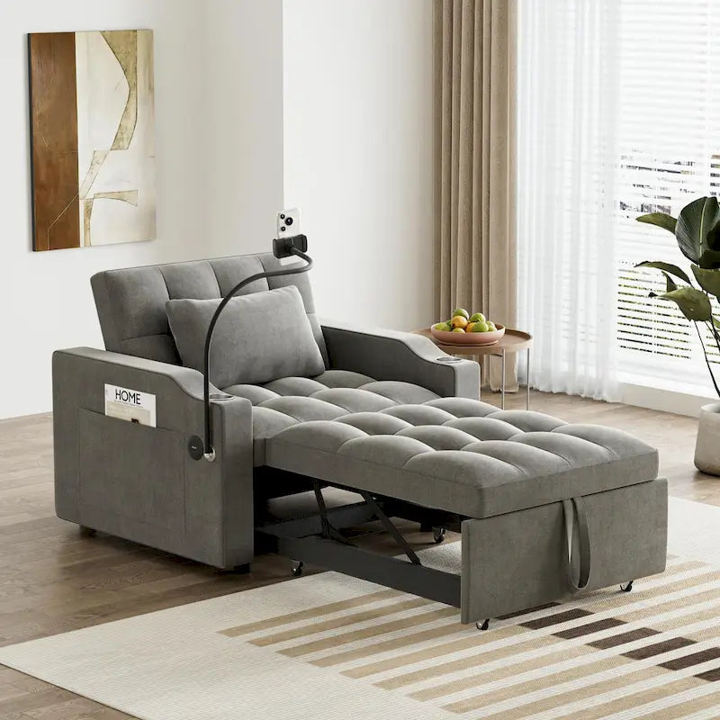 Ouyessir 3 in 1 Multi-Functional Convertible Single Sleeper Sofa Bed for Small Living Spaces