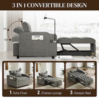Ouyessir 3 in 1 Multi-Functional Convertible Single Sleeper Sofa Bed for Small Living Spaces