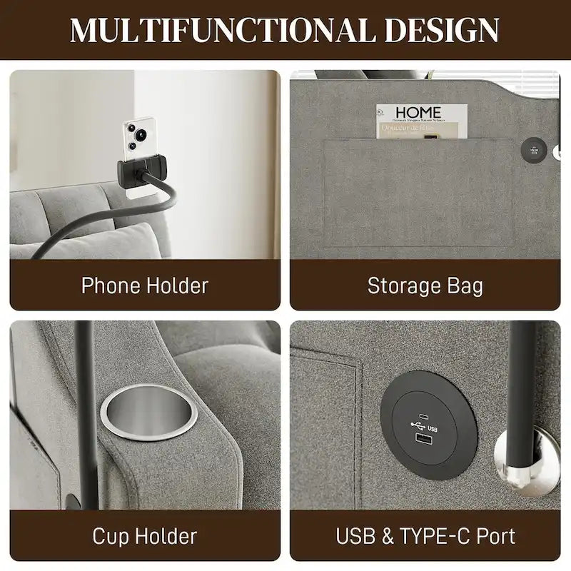Ouyessir 3 in 1 Multi-Functional Convertible Single Sleeper Sofa Bed for Small Living Spaces