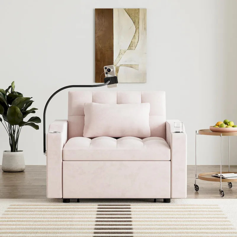 Ouyessir 3 in 1 Multi-Functional Convertible Single Sleeper Sofa Bed for Small Living Spaces