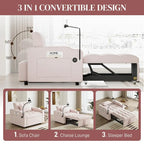 Ouyessir 3 in 1 Multi-Functional Convertible Single Sleeper Sofa Bed for Small Living Spaces
