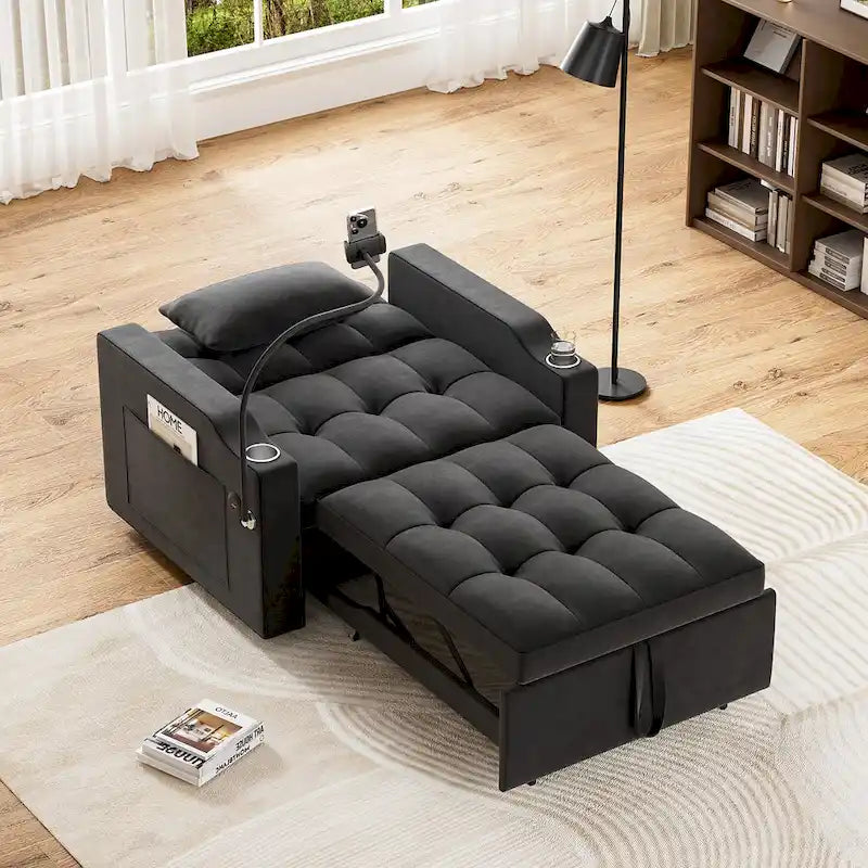 Ouyessir 3 in 1 Multi-Functional Convertible Single Sleeper Sofa Bed for Small Living Spaces