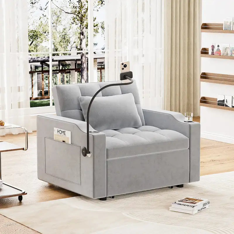 Ouyessir 3 in 1 Multi-Functional Convertible Single Sleeper Sofa Bed for Small Living Spaces