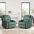 2Set Modern Lounger Upholstered Push Back Manual Recliner Chair