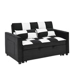 Modern Velvet Loveseat Sofa Couch Pull Out Bed,3 in 1 Convertible For Living Room Sofa Bed