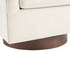 Modern Upholstered Accent Chair Fabric 360 Swivel Barrel Set of 2 Armchair Wood Frame